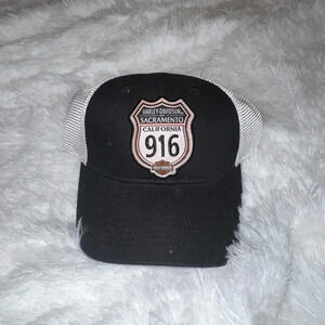 NWOT Harley Davidson Mesh Back Snapback Hat Sacramento California 916